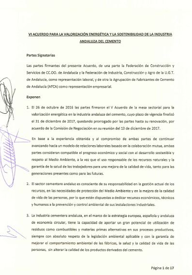 Acuerdo institucional sobre la valorización