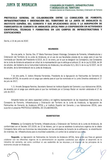 Acuerdo institucional sobre la valorización